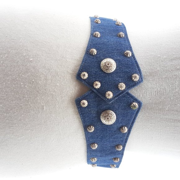 Vintage Denim Jean Rhinestone 1980's Concho stud's - Picture 8 of 16